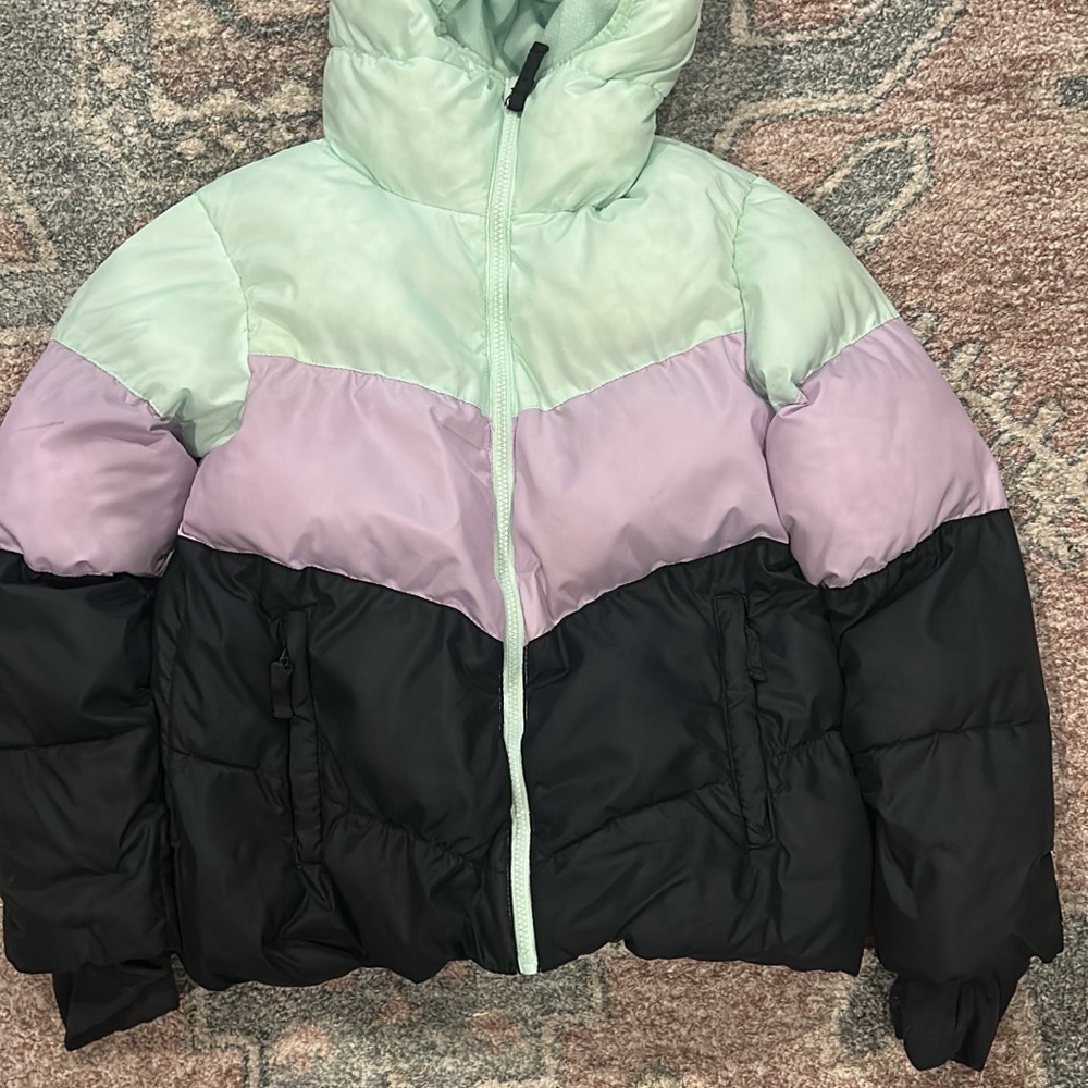 All in Motion Kids Puffer Jacket - Mint, Lavender, and Black
